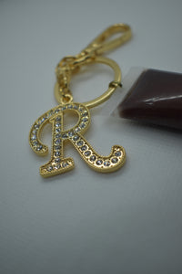 ADD Gold Crystal Personalized Initial Letter Keychain to Squeeze Tube