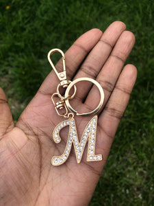 ADD Gold Crystal Personalized Initial Letter Keychain to Squeeze Tube