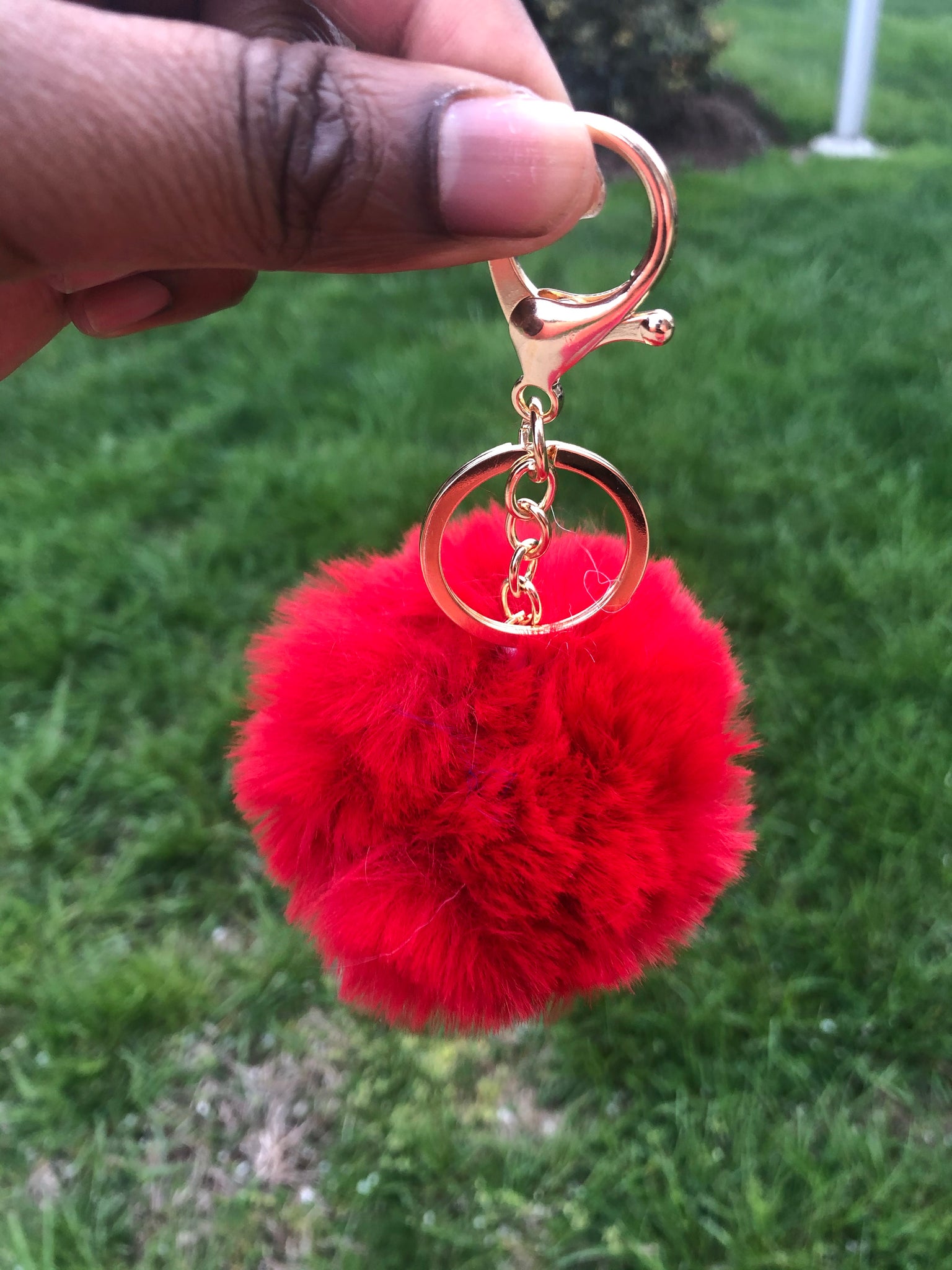 Red Crystal Heart Puffy Puff Ball Keychain,Purse Charm – Ashlyn's by CG